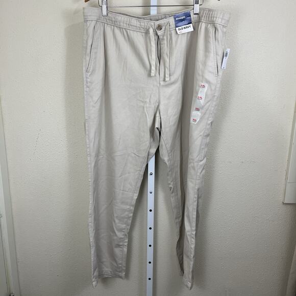 NWT Old Navy Weekender Straight Leg Pant Mens XXL Wishbone Ivory - Picture 2 of 5